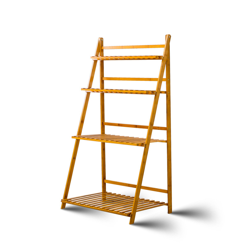 Nanzhu dobrável piso ao teto flor rack de madeira maciça varanda sala de estar suculenta vaso de flores rack interior prateleira multi-camada
