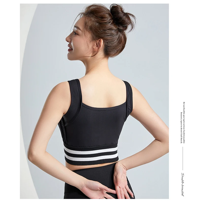 Sutiãs esportivos com zíper frontal para mulheres com cobertura completa removível acolchoado sutiã de treino à prova de choque yoga roupa interior correndo colete de fitness