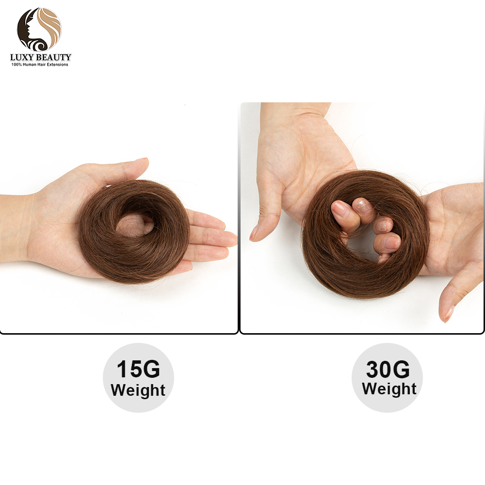 Moños de cabello humano, postizo de cola de caballo, piezas de cabello brasileño, moño para mujeres, Scrunchies, Updos, moño de Donut, extensiones de cabello humano 100%