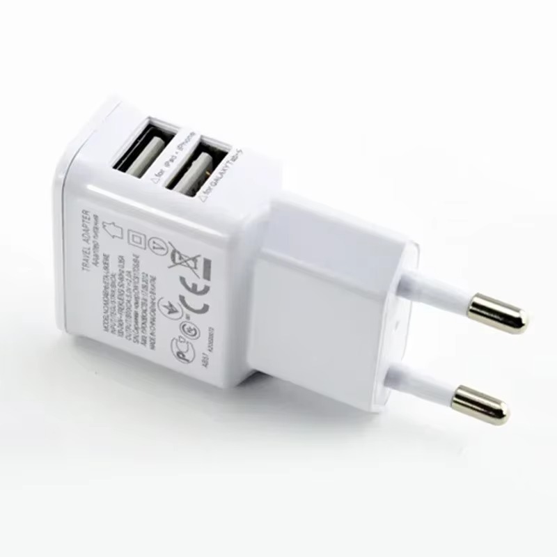ユニバーサル電話アダプタ充電器 5V 2A デュアル USB 急速充電器 iPhone 14 15 16 Xiaomi Huawei 旅行充電アダプタ EU プラグ