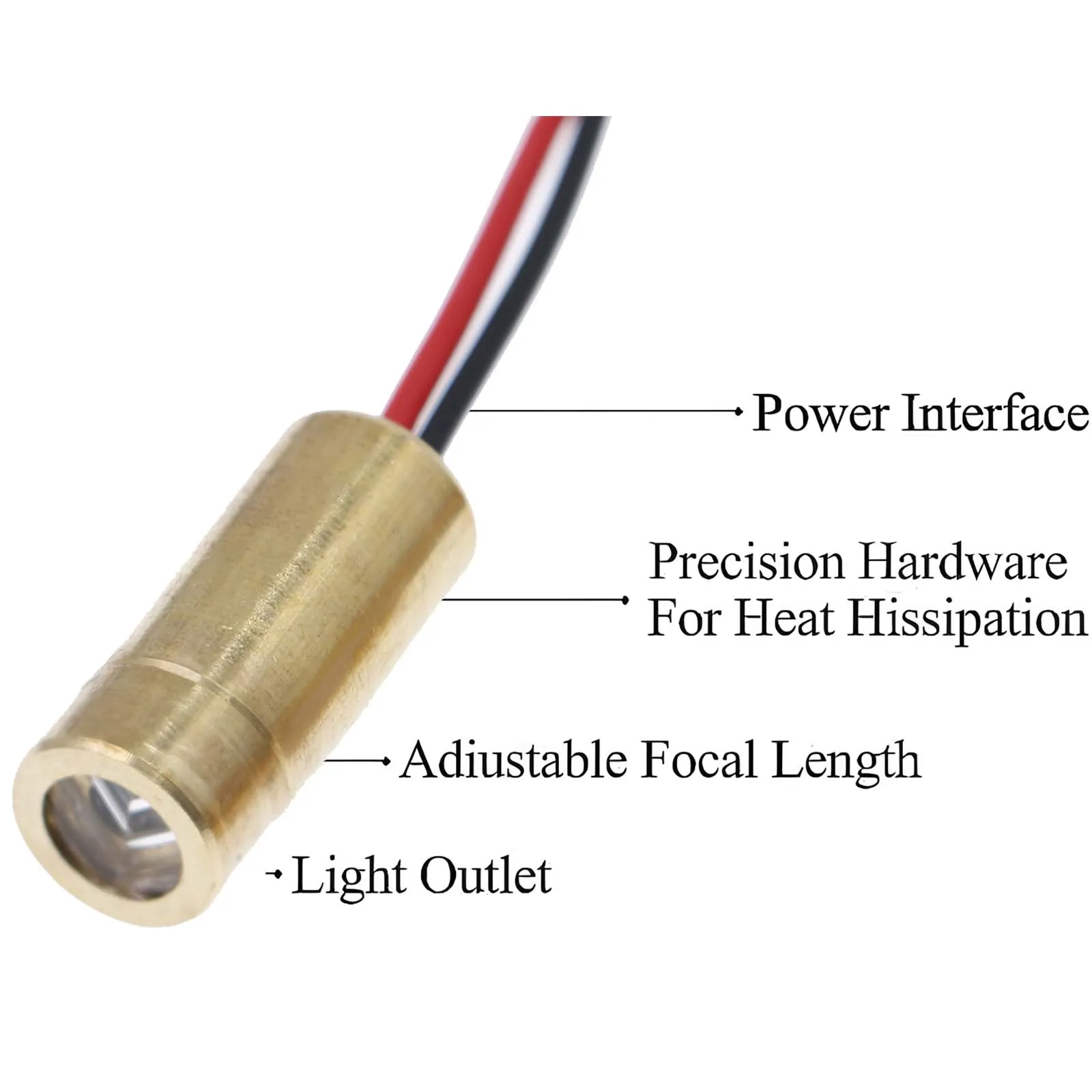 Modulo industriale punto laser 3 pezzi 650nm/linea/linea rossa incrociata 9mm 5mw lunghezza focale regolabile