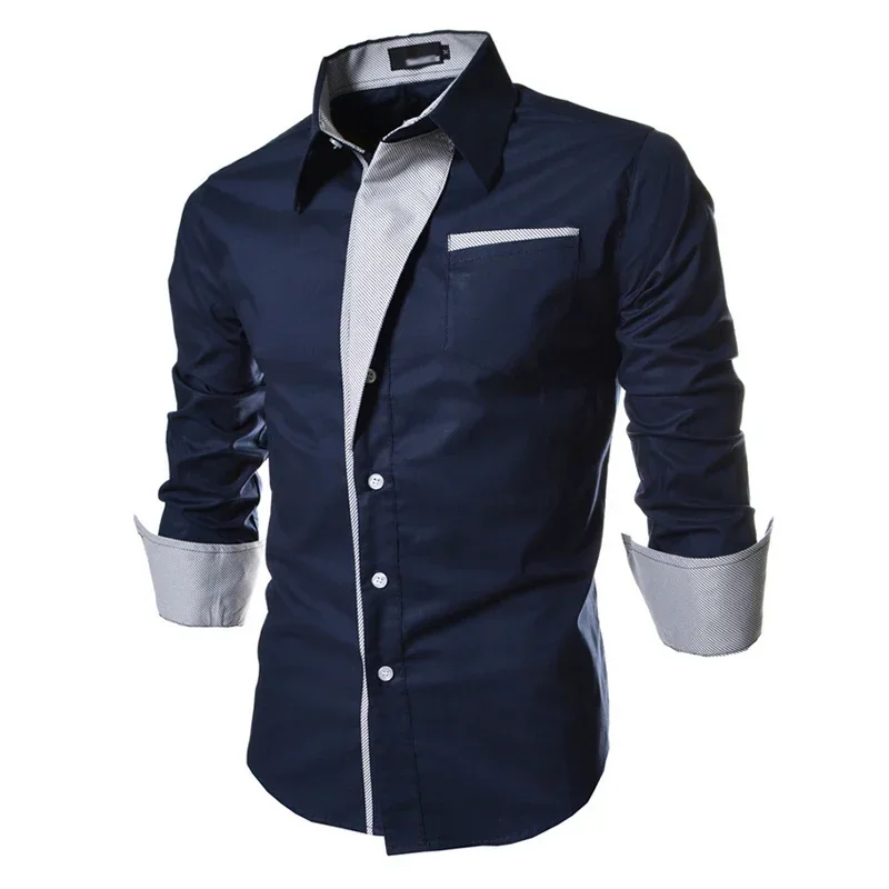 Camicie a righe da uomo Camicia da uomo slim fit da lavoro Nero Bianco 2025 Abiti sociali a maniche lunghe Camisa Masculina Vetement Homme