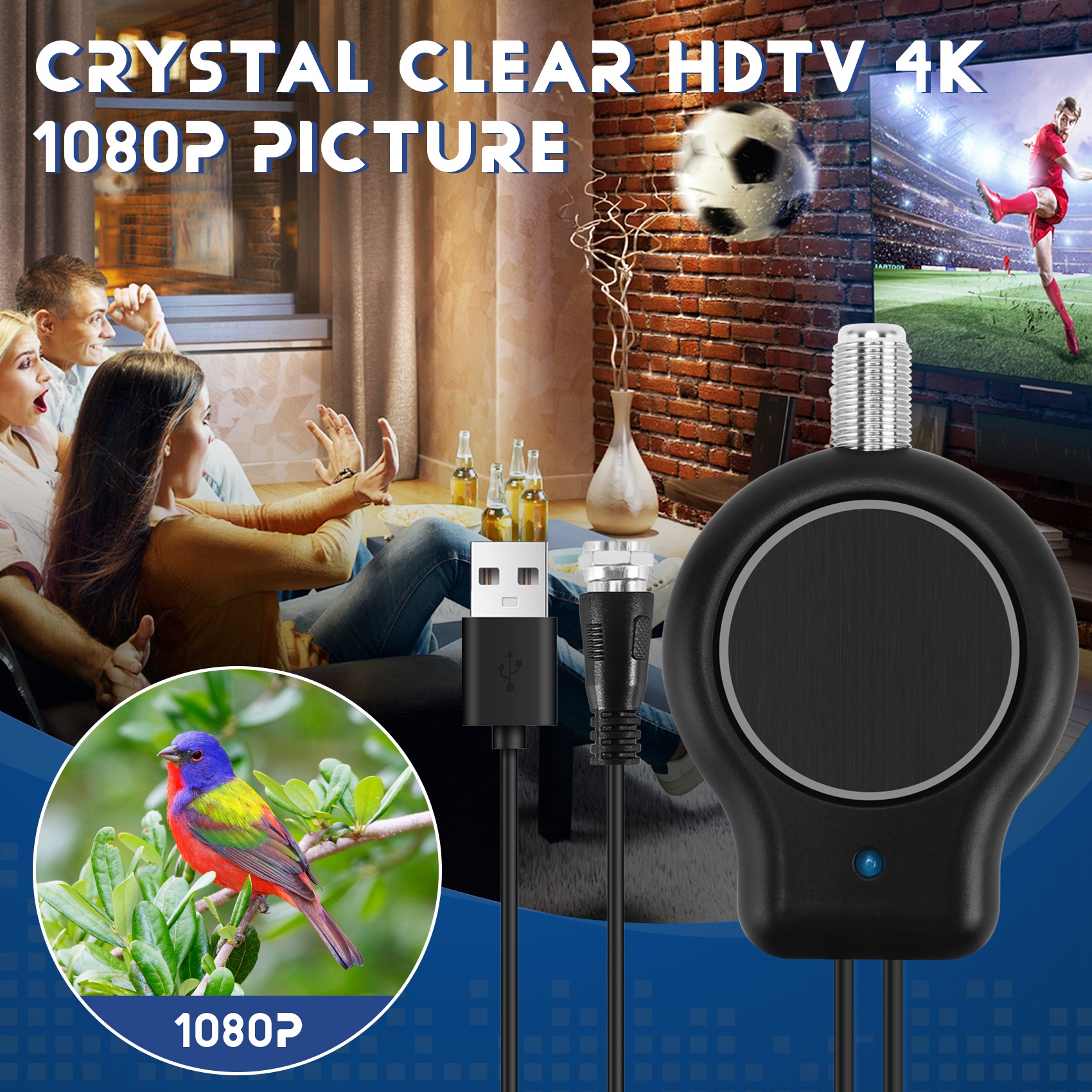 デジタルTVアンテナ信号増幅器,USB電源,32dbi,新しい