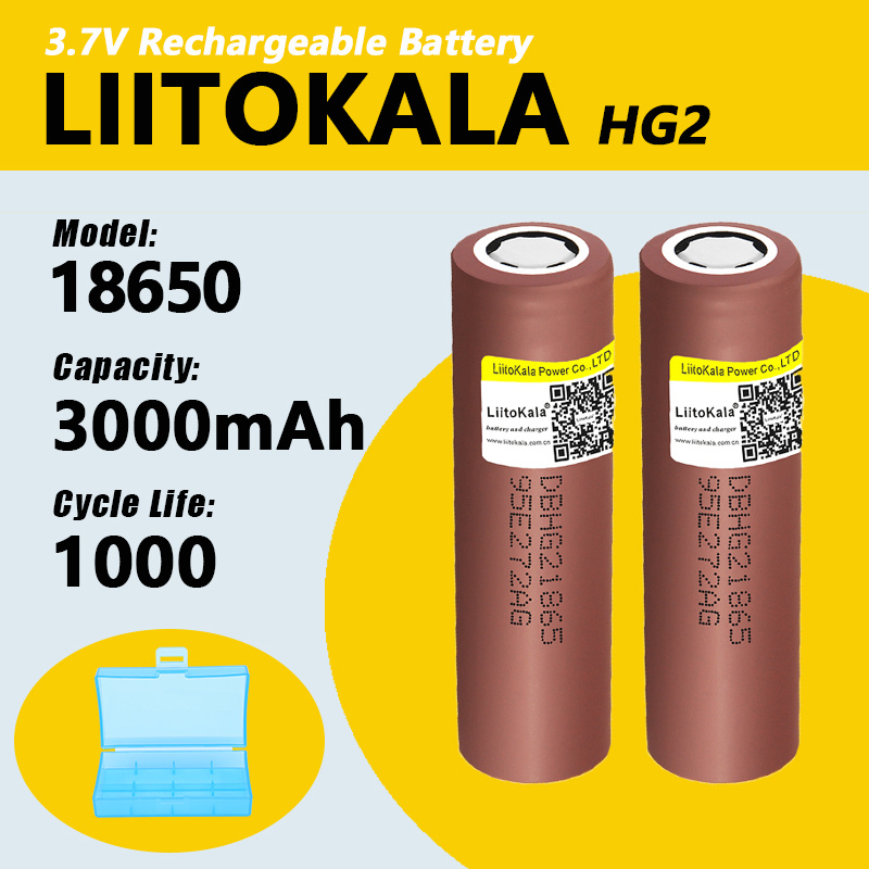 1-30 шт. Liitokala HG2 + коробка 18650 3000 мАч, разрядная аккумуляторная батарея высокой мощности, высокий разряд, 30 А, высокий ток