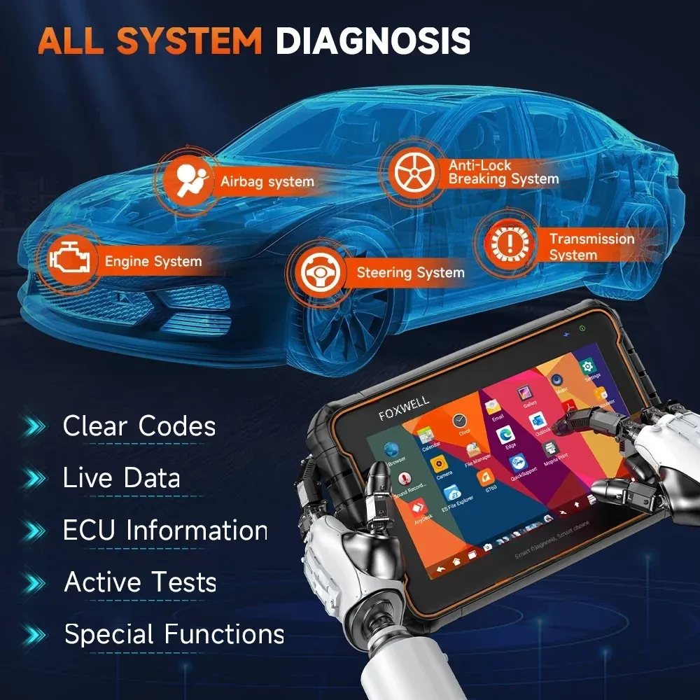 Foxwell GT60 OBD2 Bluetooth outils de Diagnostic de voiture professionnel tout système réinitialiser l'huile A/F ajuster 24 réinitialiser OBD 2 Scanner automobile