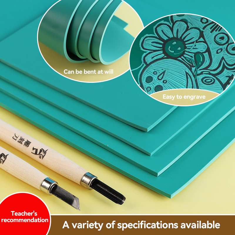 A6/A5/A4/A3 Carving Rubber Block Printmaking Stamp Blocks Soft Engraving Sheet Printing Board Plate Making Linoleum Starter Tool