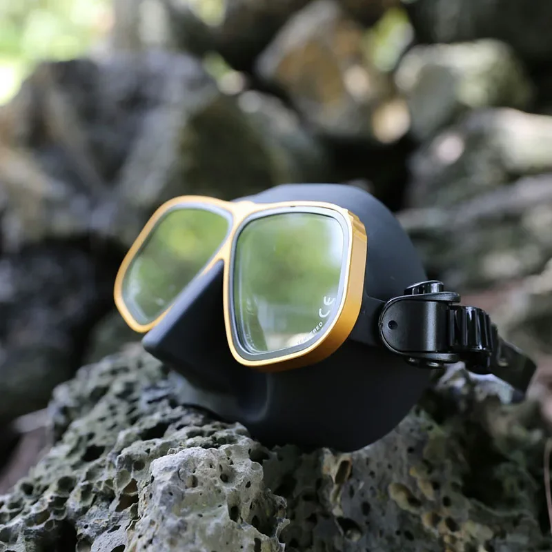 Maschera Apollo simile Maschera subacquea Telaio in lega di alluminio Maschera diottrica configurabile Occhiali Maschere subacquee Snorkeling Set di tubi bagnati