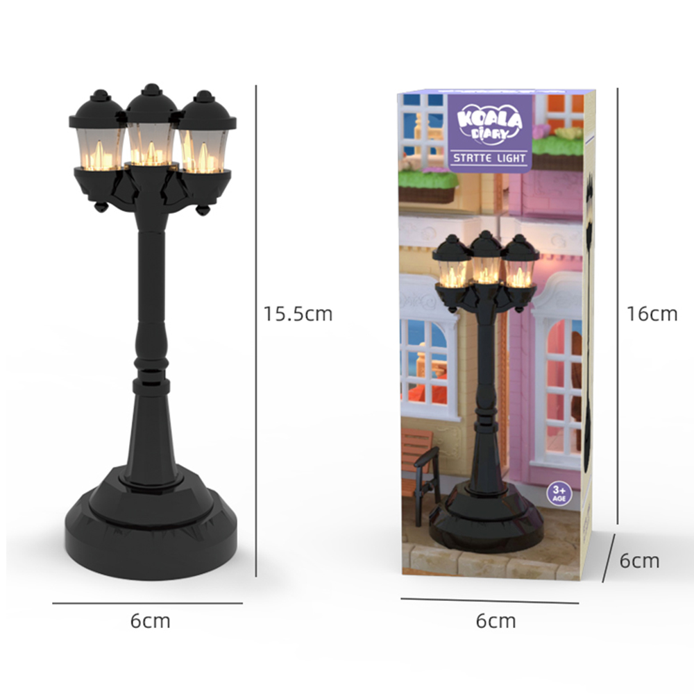 Maison de poupée Koala Miniature, modèle d'éclairage, Simulation de parc, lampadaire, plafonnier, accessoires, Mini scène d'ornement, jouet pour fille, 1/12