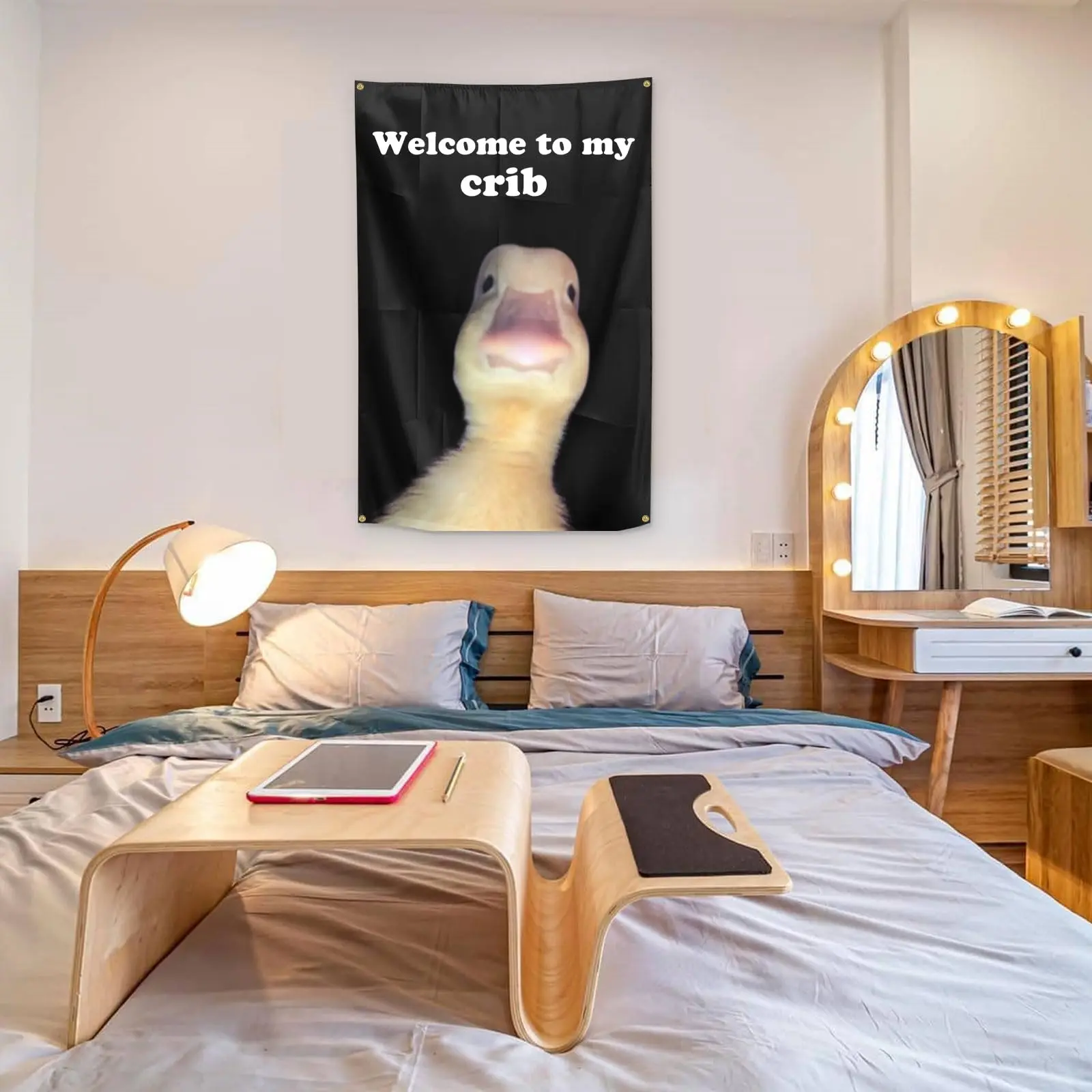 My Crib Flag へようこそ 2x3 フィート 面白いフラグ タペストリー 寮の部屋 ホーム カレッジ装飾用の光沢のある真鍮のグロメット 4 個付き