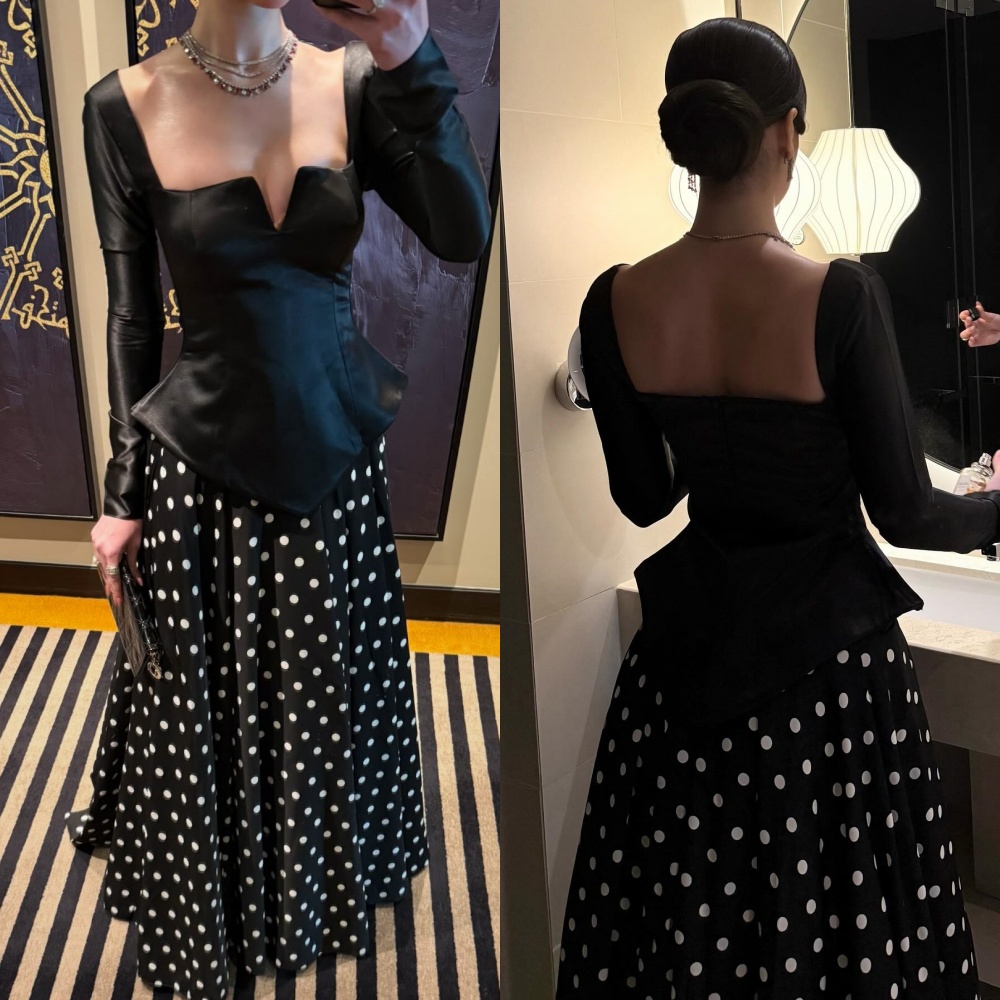 Personalizado combinando estilo moderno plissado a linha pescoço quadrado vestidos longos sob medida vestidos de ocasião tamanhos elegantes disponíveis clássico