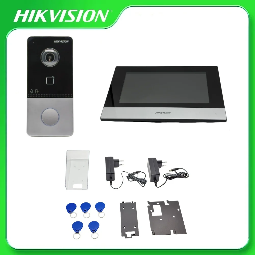 Hikvision DS-KIS603-P(C) video-intercomkit DS-KV6113-WPE1(C) POE/Wifi villadeurstation DS-KH6320-WTE1 IP-gebaseerd binnenstation