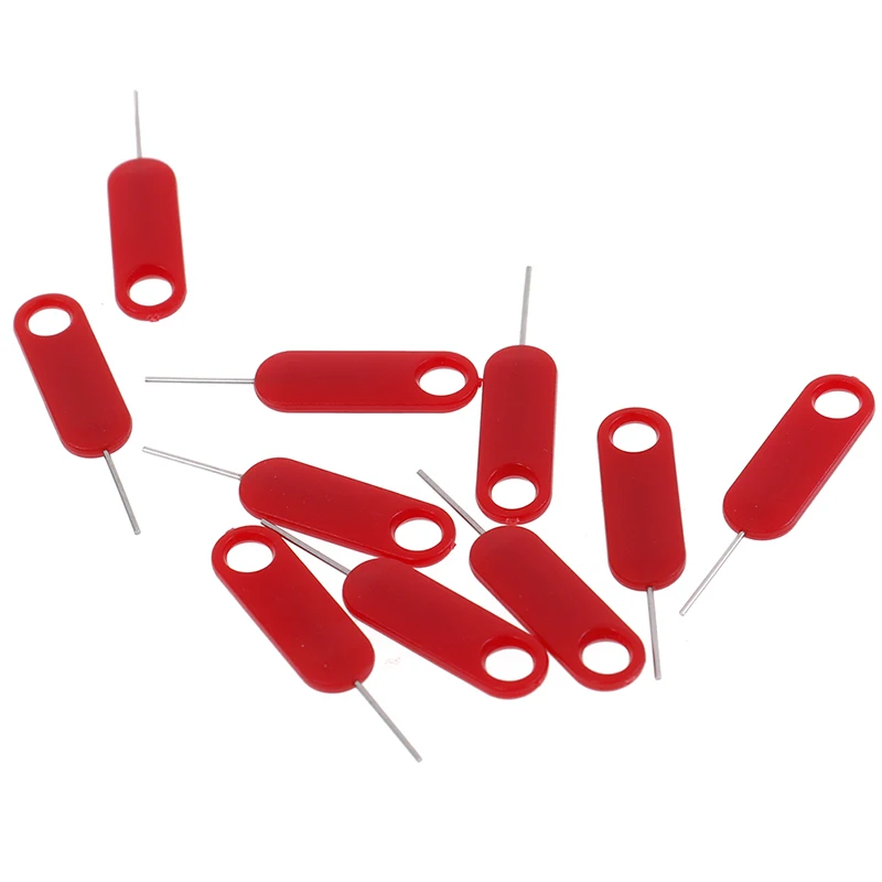 10PCS Anti-Lost Sim Card Eject Pin Needle with Storage Case For Universal Mobile Phone Ejector Tray Opener Keyring