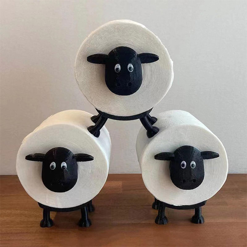 New Cute Sheep Dog Shape Toilet Tissue Rack Free Standing Storage Roll Paper Holder Animal Shape Decorative Toilet Paper Rack