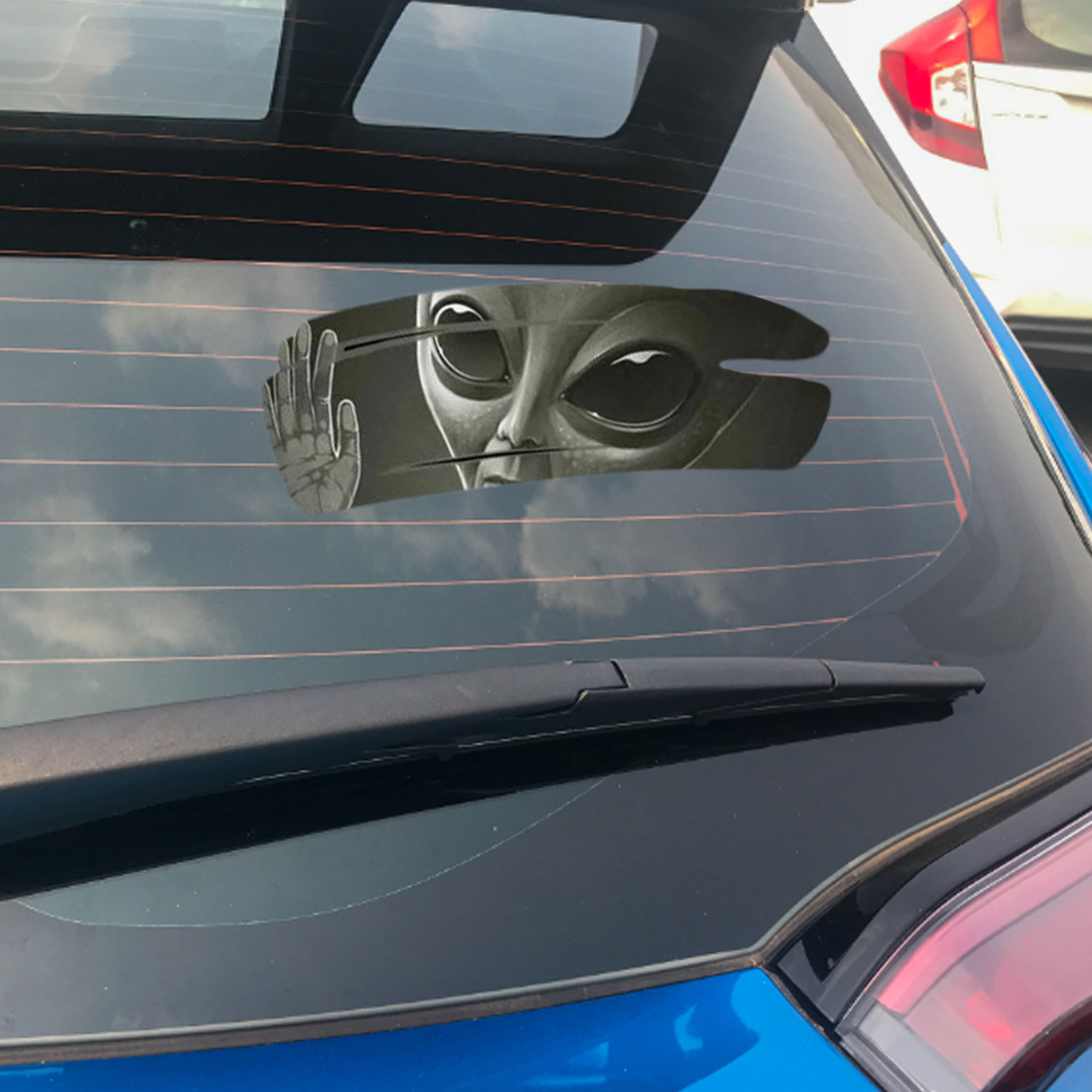 M508 #   Cool Alien-pegatina autoadhesiva de vinilo de PVC para coche, calcomanía de carreras, accesorios impermeables para decoración de coche