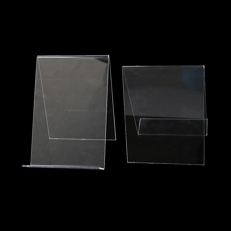 Clear Acrylic Book Display Stand - Multi-Angle Adjustable Photo Frame, Brochure Holder, Artwork Organizer for Tabletop Shelf