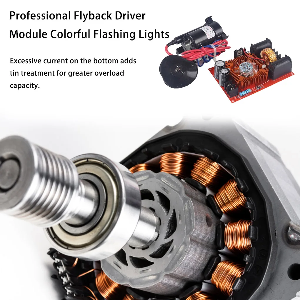 Kit electrónico DIY 250W 15A DC12-30V ZVS bobina Tesla Flyback controlador bobina de encendido SGTC generador Marx con ventilador placa de alto voltaje