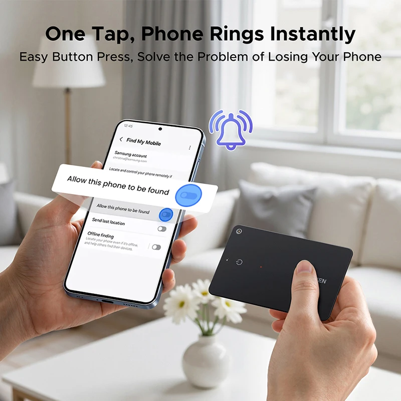 UGREEN Bluetooth-трекер для Samsung Galaxy, GPS-локатор Smart Tag, устройство слежения, поиск предметов для ключей, кошелька, багажа, домашних животных
