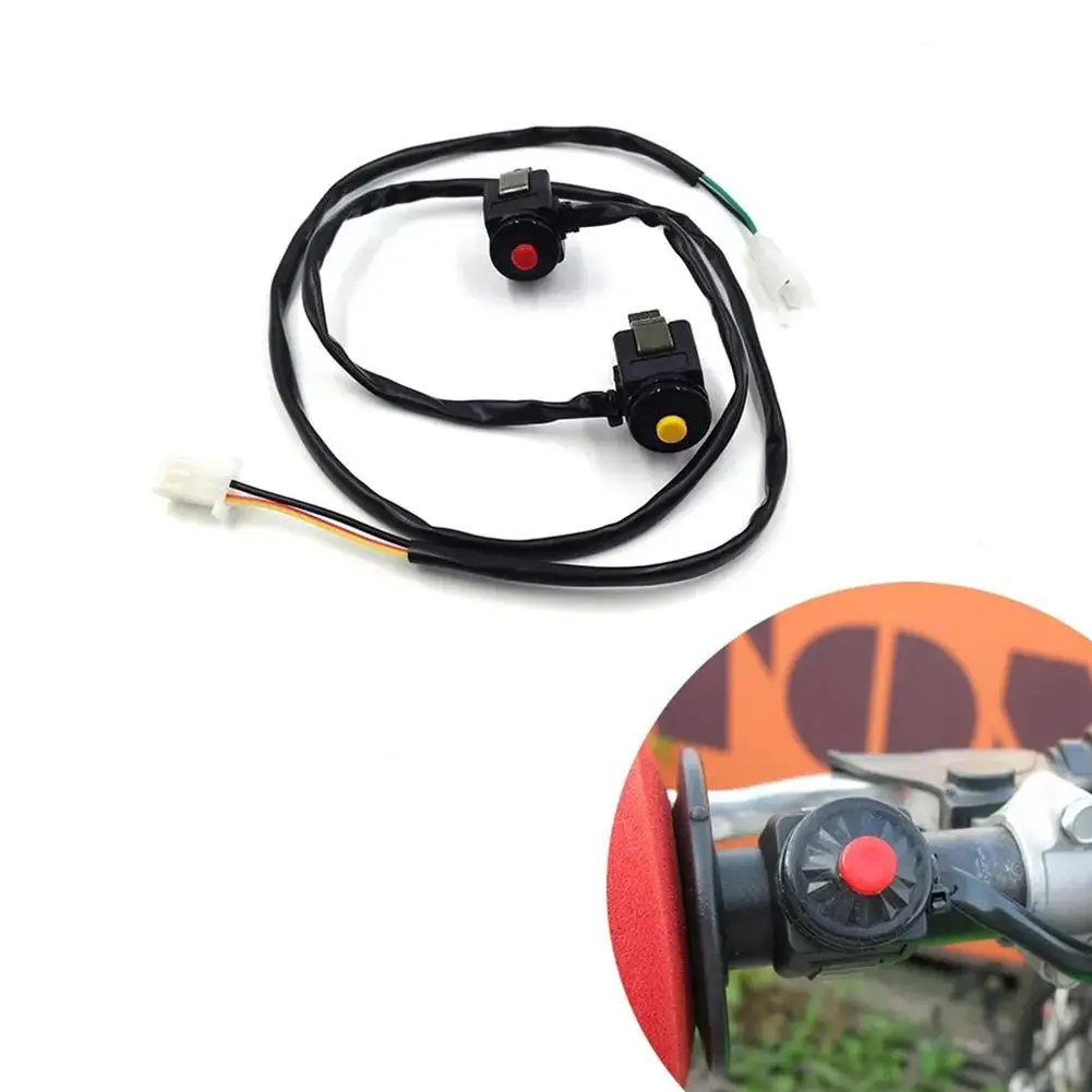 Universal Motorcycle Kill Stop Red Push Button Horn Starter Dirt Bike ATV UTV Dual Sport For 22mm Handlebar Mounted Bars