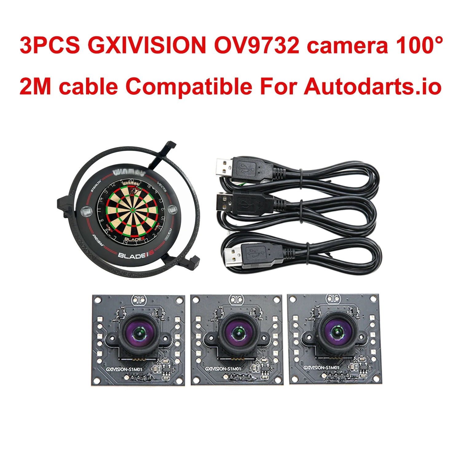 GXIVISION Módulo de cámara USB IMX179/OV2735/OV9732, 100 grados, 30fps, 2M, Cbale sin distorsión, cámara web Compatible con Autodarts.io, puntuación