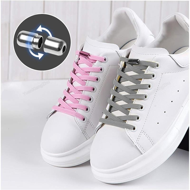 Lacets de chaussures multicolores sans cravate, baskets élastiques pour enfants, adultes et personnes âgées, lacets de course athlétiques à élasticité rapide