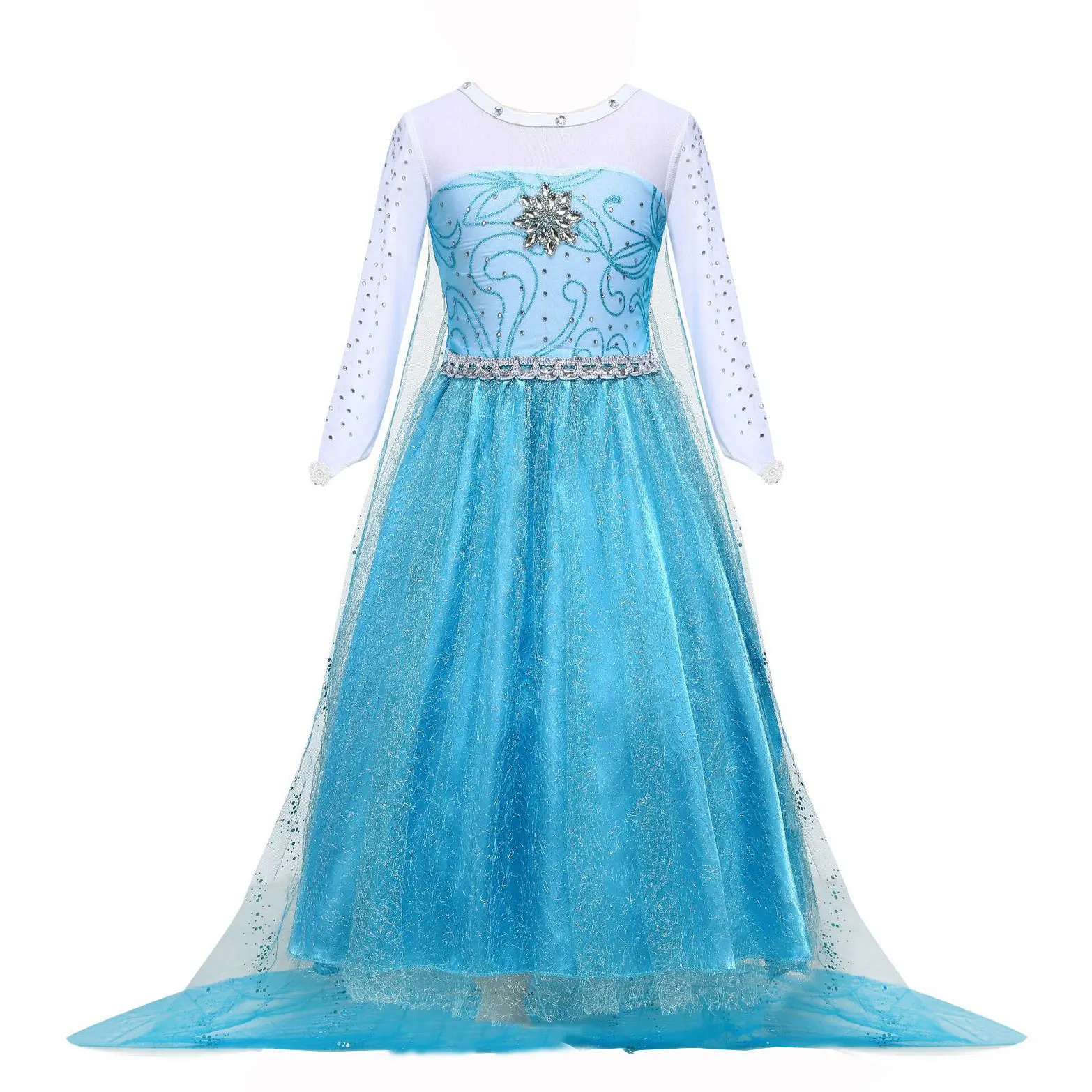 2024 見事なアナと雪の女王エルサドレス LED ライト付き女の子ロールプレイプリンセスアパレル幼児雪の女王ライトアップディズニー妖精エルサ