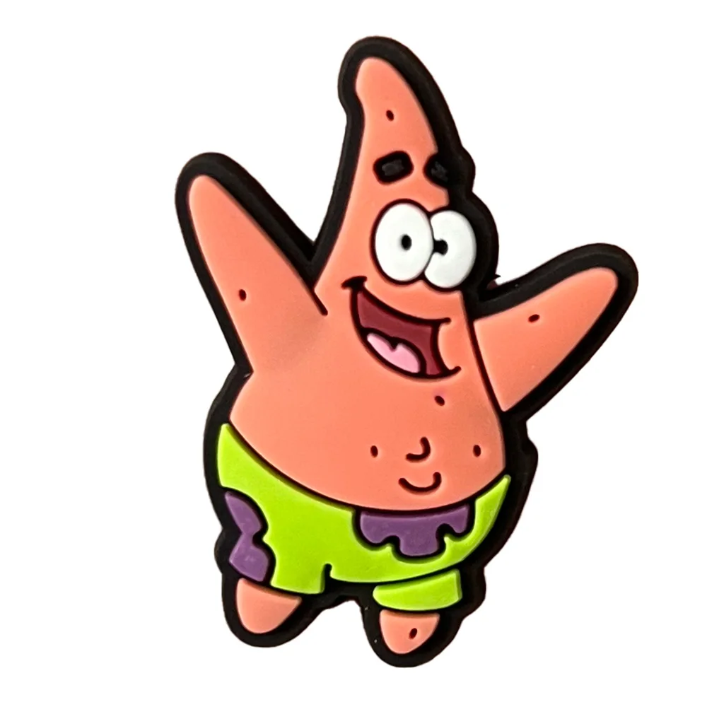 20 ชิ้น/เซ็ตรองเท้า Charms PVC รองเท้าการ์ตูนตลกแฟชั่นตกแต่ง SpongeBob SquarePants สําหรับผู้หญิงผู้ชายของขวัญ Unisex