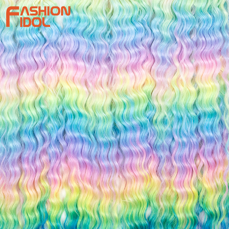 Ariel Curl Hair Water Wave Twist Gehaakt haar Synthetisch vlechthaar Ombre Blond Roze 22 inch Diepe golf Vlechthaarverlenging