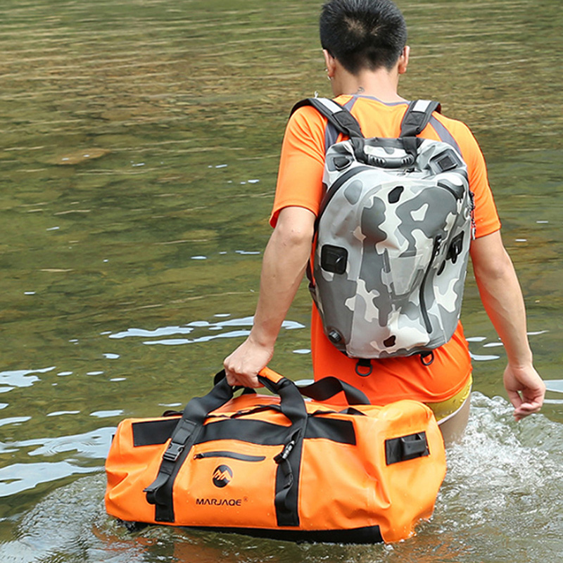 30L 60L 90L เรือคายัคกันน้ำกระเป๋าอานกระเป๋าเดินทางแก่ง Camping ว่ายน้ำกระเป๋าตกปลา Drifting Bag