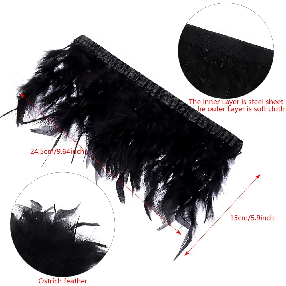 MPPM Natural Fur Feather Cuffs Sexy Snap On Bracelet Arm Cuff Shirts Sleeves For Women Real Ostrich Feather Anklet Wrist Cuff