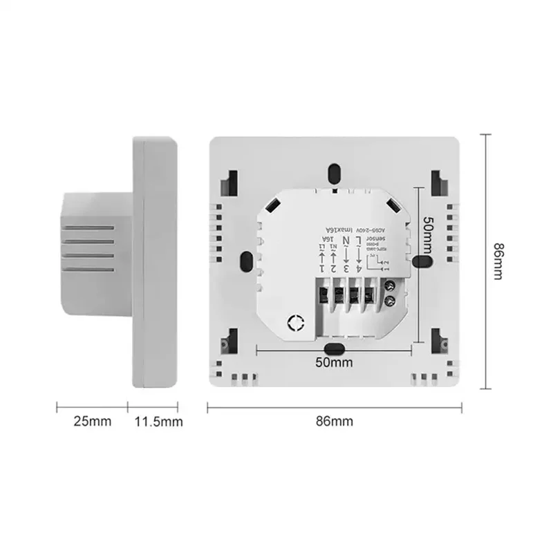 Termostato inteligente Tuya para calefacción por suelo radiante, interruptor controlador de temperatura con Cable de 3 metros, Sensor de suelo, 16A
