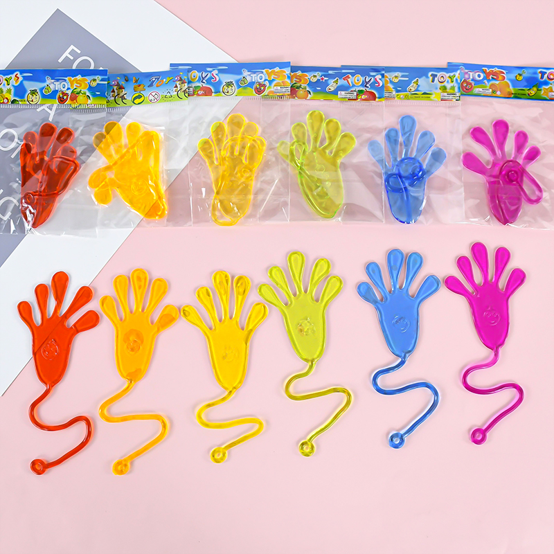 5-50Pcs Funny Sticky Hands Toy Palm Elastic Sticky Squishy Slap Novelty Gift Kids Birthday Party Favors Supplies School Prizes