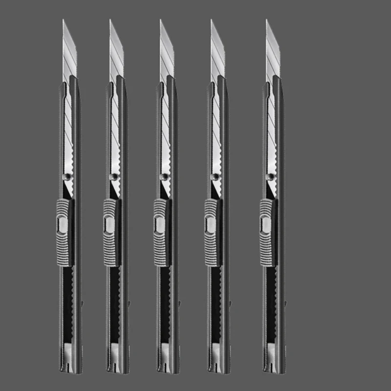 Deli 9Mm Tiện Ích 30 Độ Sắc Nét Thép Carbon Tích Tắc Tắt Sk5 Lưỡi Dao Tự Động Khóa Thiết Kế Dao nhà Văn Phòng