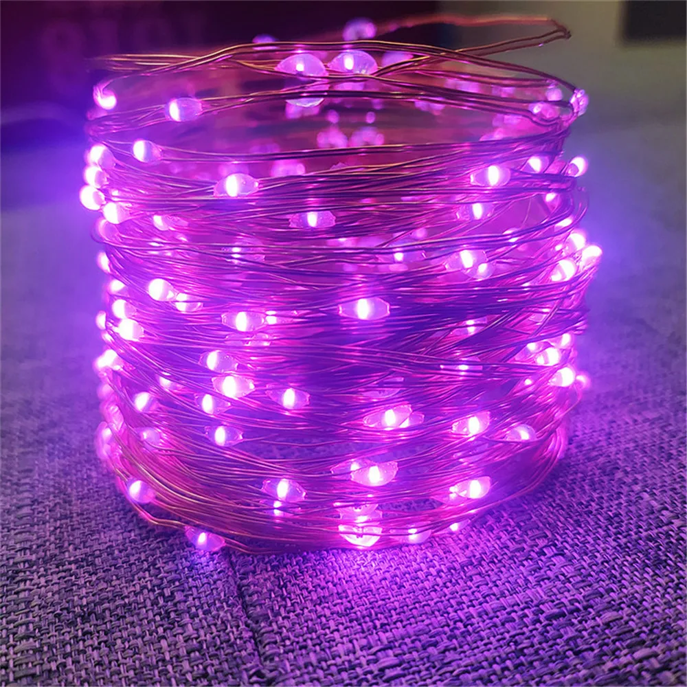 ไฟ LED พลังงานแสงอาทิตย์กลางแจ้งไฟประดับนางฟ้ากันน้ำตกแต่งสวนการ์แลนด์ 8 โหมดลวดทองแดงสำหรับลานถนนคริสต์มาส