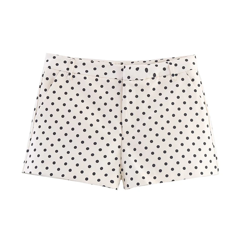 YENKYE 2025 Vintage Polka Dot Shorts Frauen Mid-rise Casual Sommer Kurze Hosen pantalones cortos
