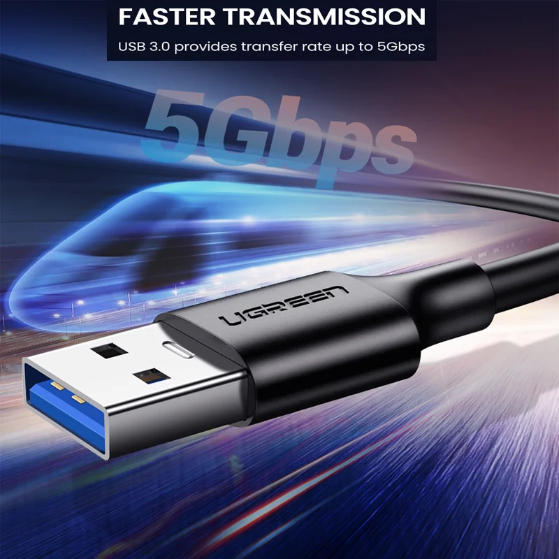 UGREEN Cable USB C 5Gbps USB3.0 A a USB C para iPhone 17 16 15 iPad Samsung S25 S24 para Switch M2 SSD NVME USB3.0 Cable de datos de 18W