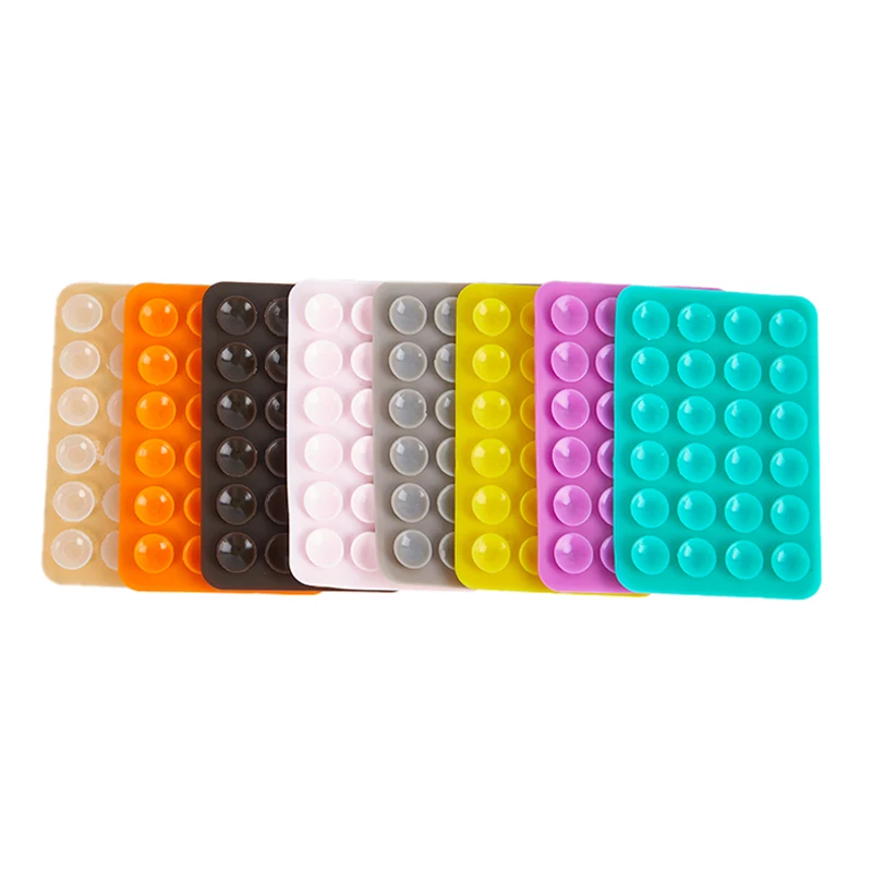 Double Side Suction Pad For Mobile Phone Fixture Suction Cup Backed Fixing 3M Adhesive Phone Silicone Sucker Fixed Pad