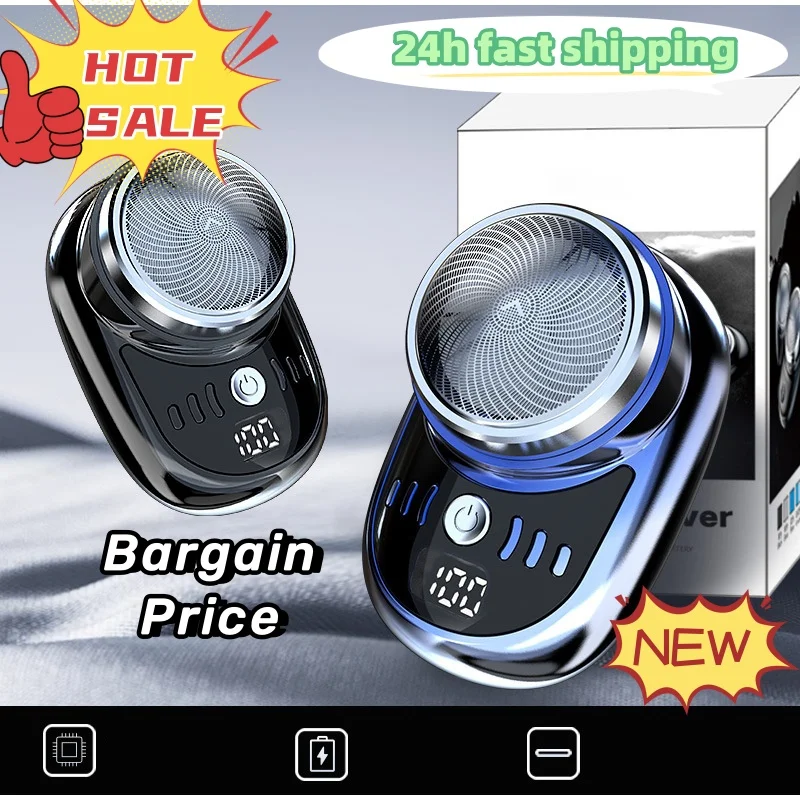Mini Afeitadora eléctrica portátil de una sola hoja para hombre, afeitadora de barba inalámbrica para viaje en coche, afeitadora duradera de una hoja, regalos para amantes de los hombres