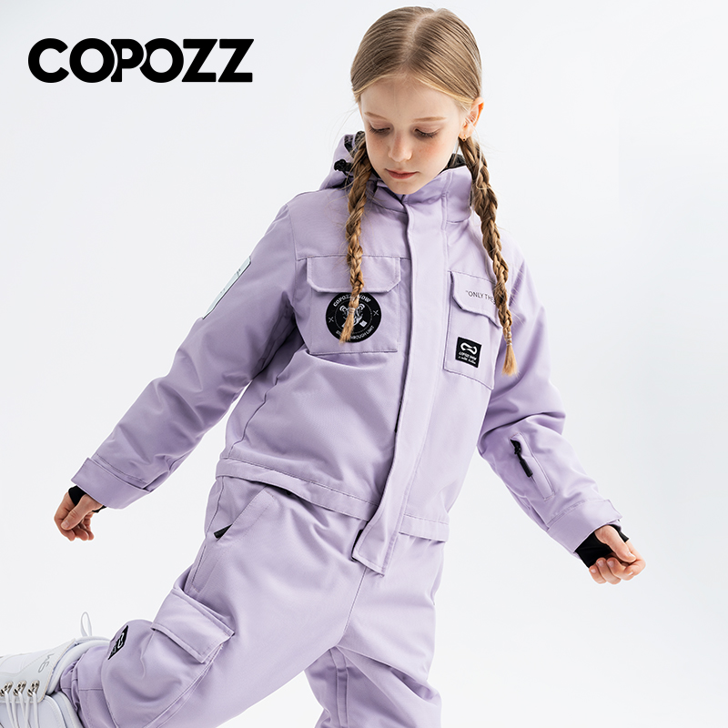 COPOZZ Neue Winter Ski Anzug Für Kinder Jungen Kinder Wasserdichte Warme Ski Overalls Mädchen Winddicht Snowboard Ein Stück Ski Overall
