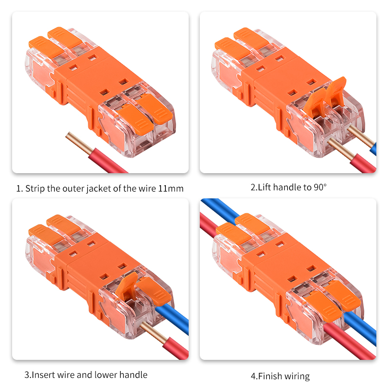 JINH 10 Uds CMK 64 conectores de cable de palanca rápida 2/3 entrada y 2/3 salida para enchufe compacto terminales macho hembra bloques universales