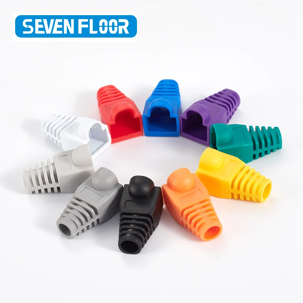 20/50 stücke OD6,5 Kabel Stecker Stecker Abdeckung CAT5E CAT6 RJ45 Ethernet Netzwerk Kabel 10 Farben Zugentlastung Stiefel