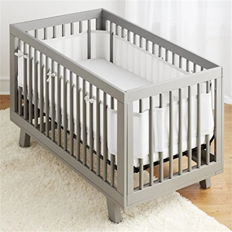 Relleno de cuna para cama de bebé, parachoques anticaída, riel protector de Color sólido, transpirable, suministros de decoración para dormitorio de recién nacido