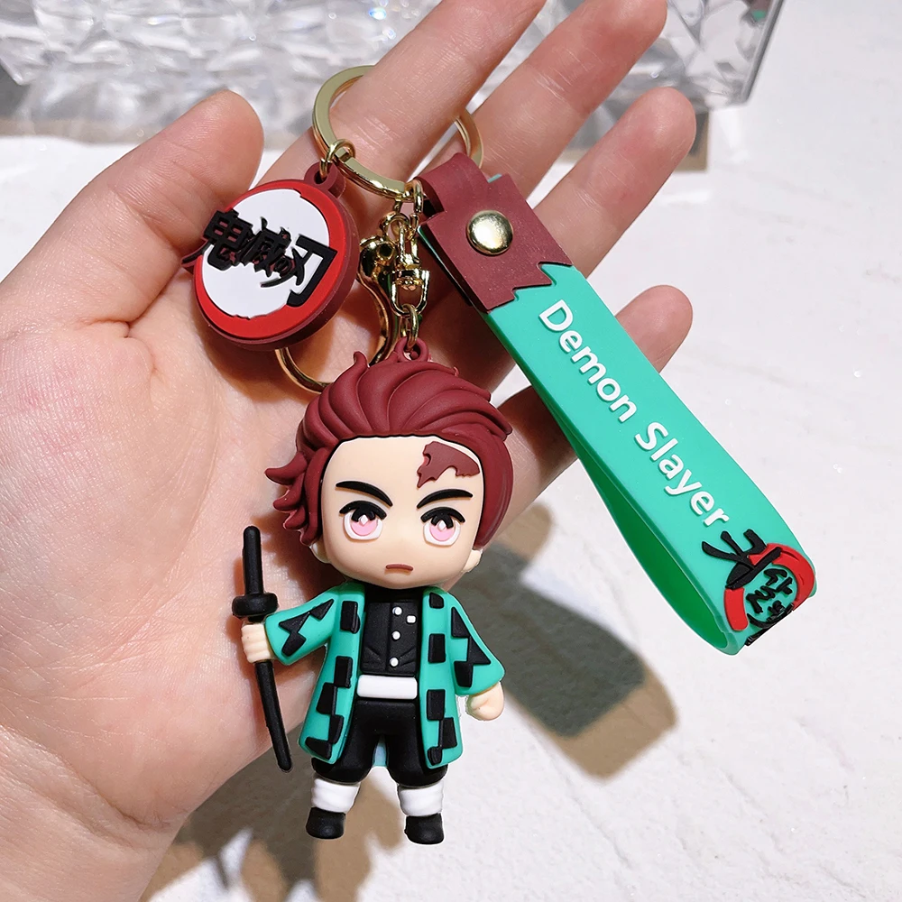 Neue Dämonen töter Kimetsu keine Yaiba Klinge des Geistes Schlüssel bund niedliche Charaktere Tasche Anhänger Auto Schlüssel anhänger Ring Fans Geschenk Anime Schmuck