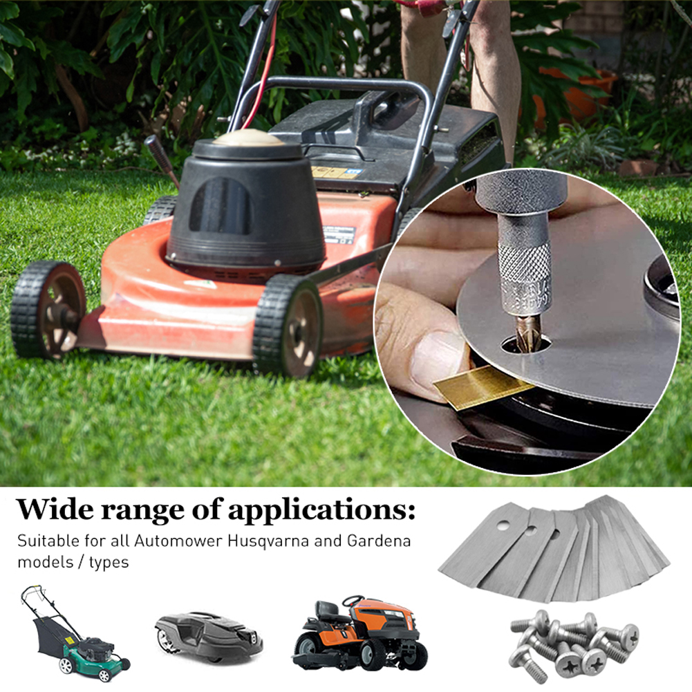 18/30pcs Stainless Steel Lawn Mower Cutting Blade W/Screw Kit Replacement For Husqvarna Automower/Gardena Robotic Lawnmower Part