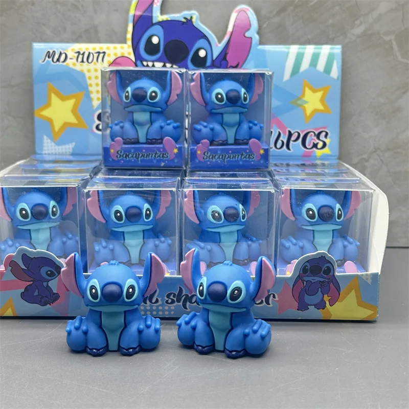 Sacapuntas de lápiz DIY con adornos de silicona de punto de Disney, sacapuntas de lápiz con orejas largas de Lilo y Stitch, papelería de aprendizaje