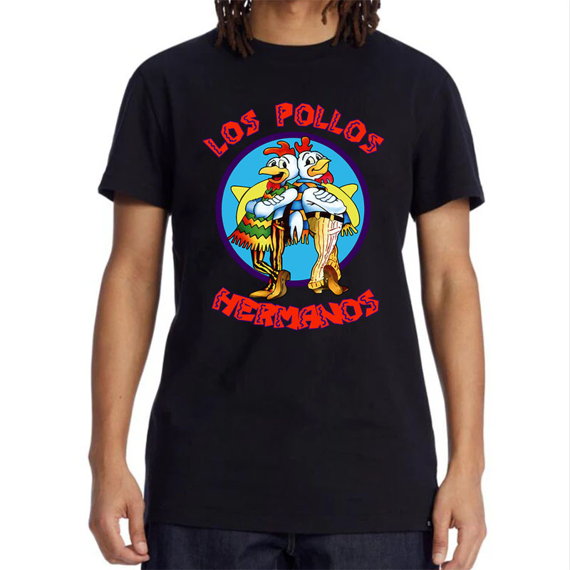 Letnia męska koszulka z krótkim rękawem Wysokiej jakości 100% bawełna Breaking Bad LOS POLLOS Chicken Brothers Printed Casual For Men T-shirt męski