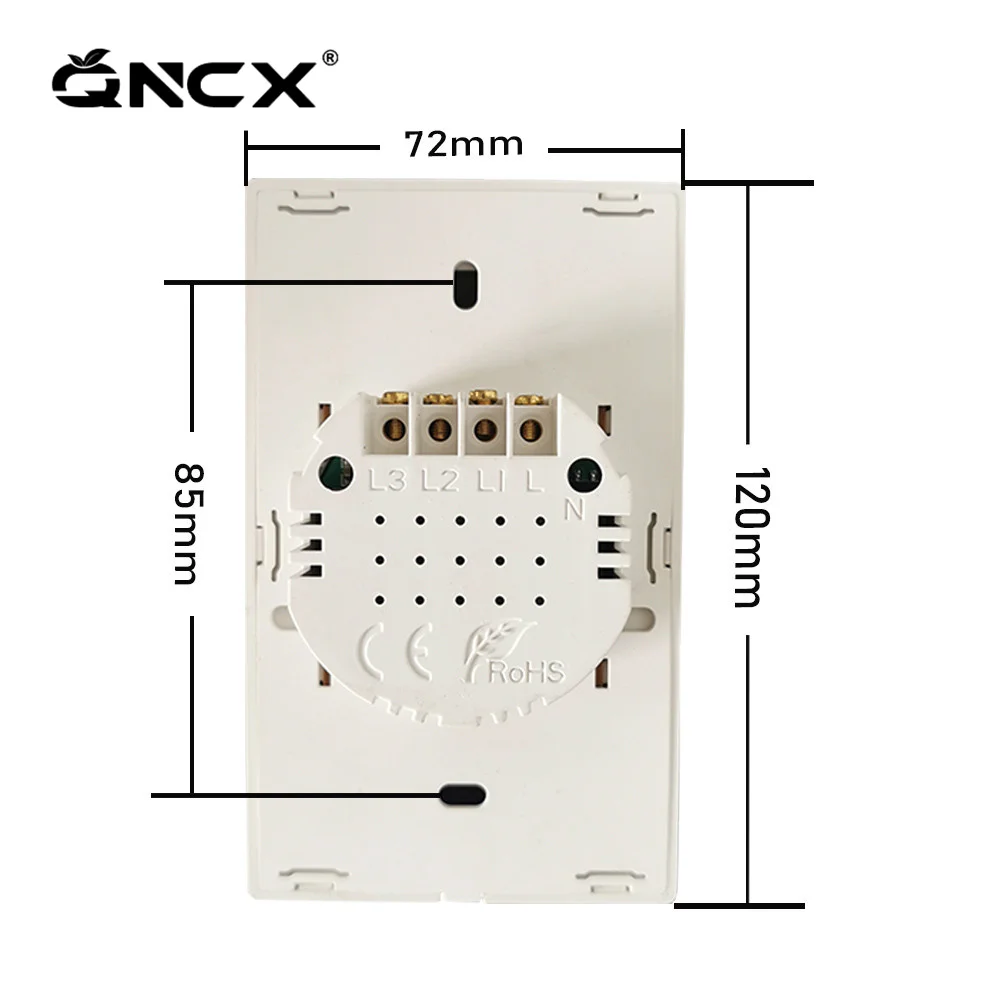 Interruptor táctil AC100-240V cristal templado Panel Led interruptores de luz de pared US 1/2/3 Gang Sensor Interruttore