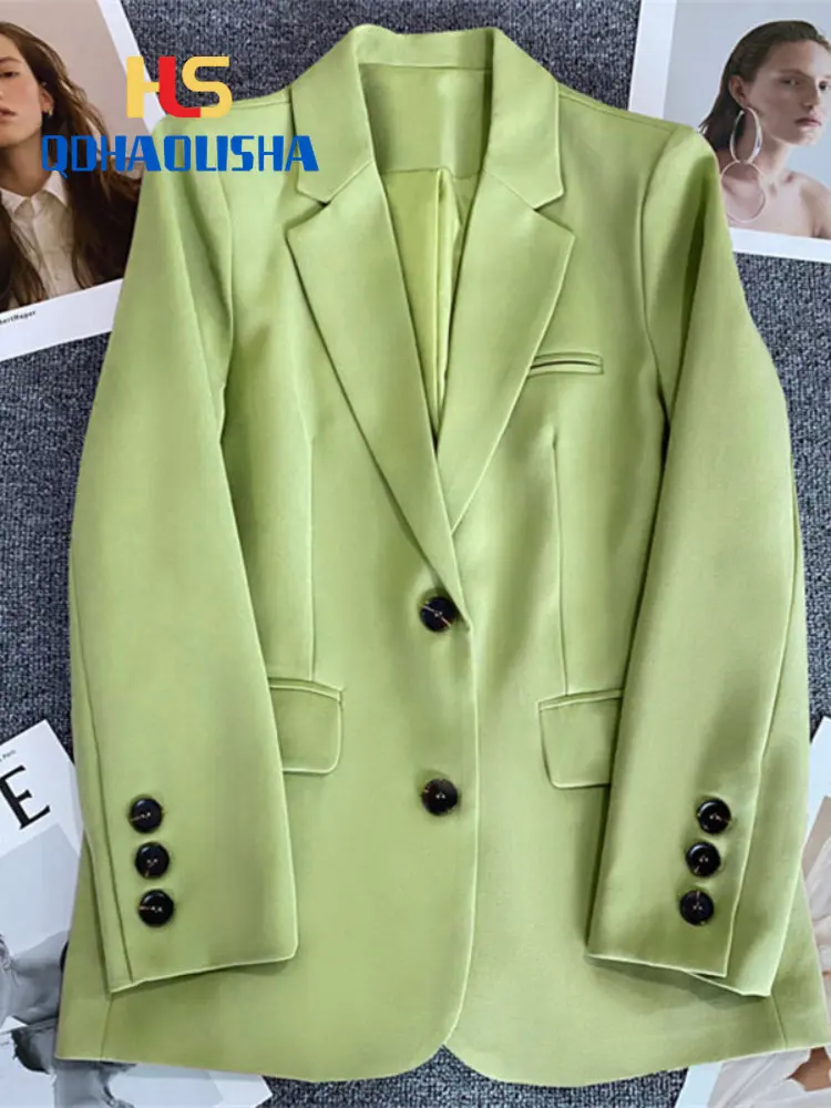 Veste femme nouvelle mode coréenne petit costume haut marron costume manteau vêtements ample tempérament droit mince Blazer pour les femmes