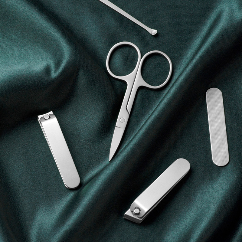 5 in 1 Xiaomi Mijia 420 ステンレス鋼爪切りペディキュアケアトリマーポータブル爪やすり、飛沫防止収納シェル付き