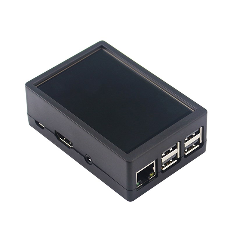 Raspberry Pi 3 B + carcasa de plástico ABS, ventilador de refrigeración de 5V, pantalla táctil de 3,5 pulgadas