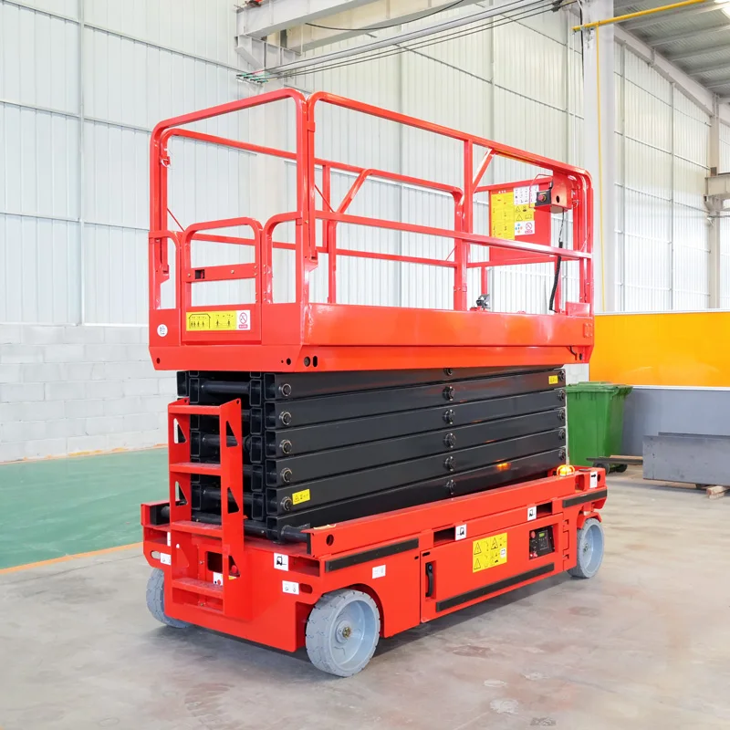 Producto novedoso, plataforma elevadora de tijera hidráulica autopropulsada, trabajo aéreo al aire libre, elevador móvil, andamio, mesa elevadora de almacén